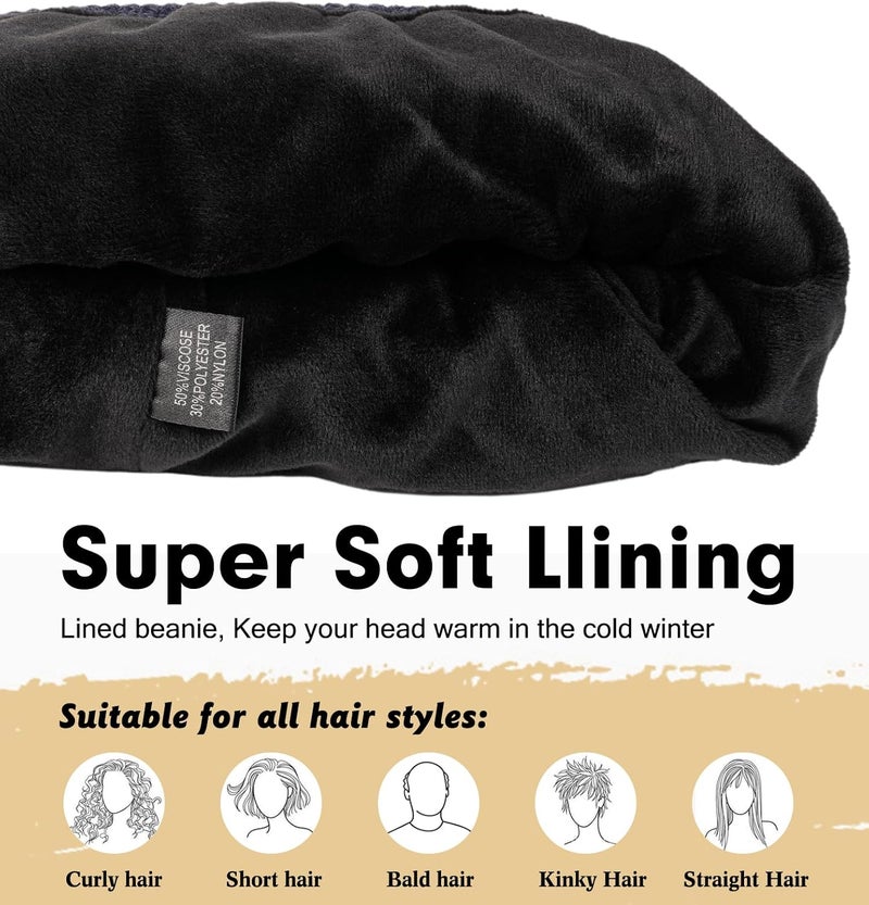 Wmcaps Winter Beanie for Men Women, Fleece Lined Beanie Soft Warm Knit Hat Ski Stocking Cuffed Cap - Image 3